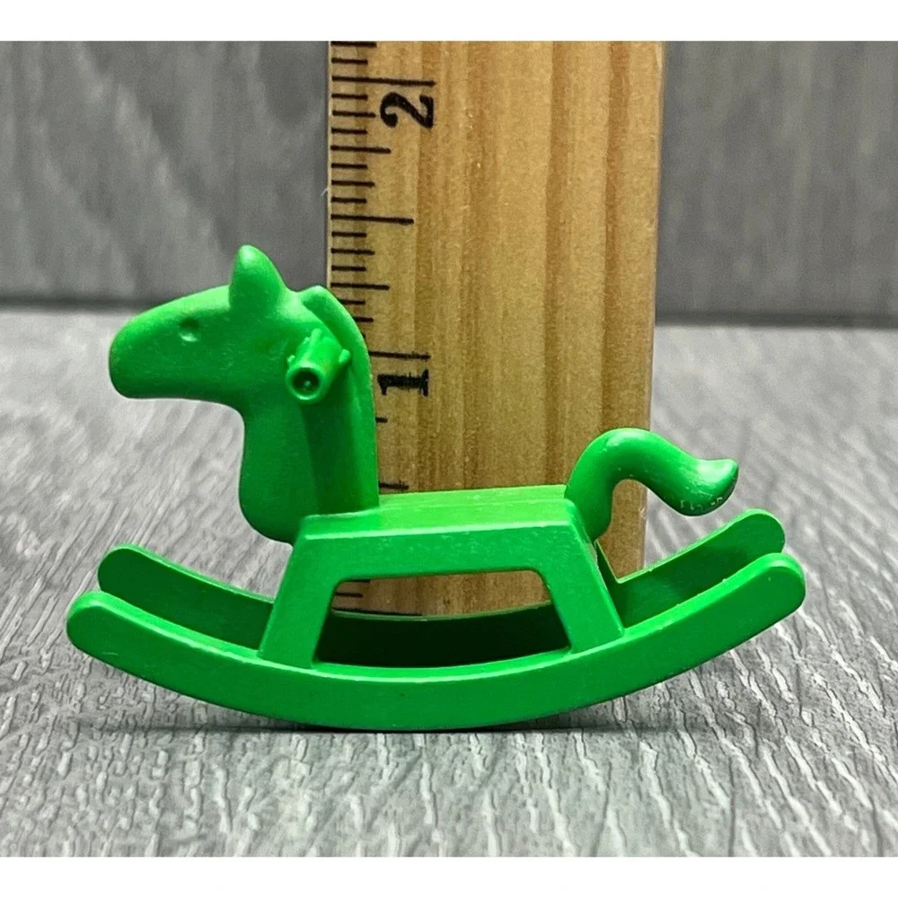 Vtg 1981 Playmobil Geobra Green Rocking Horse Dollhouse Toy Accessory 3174331